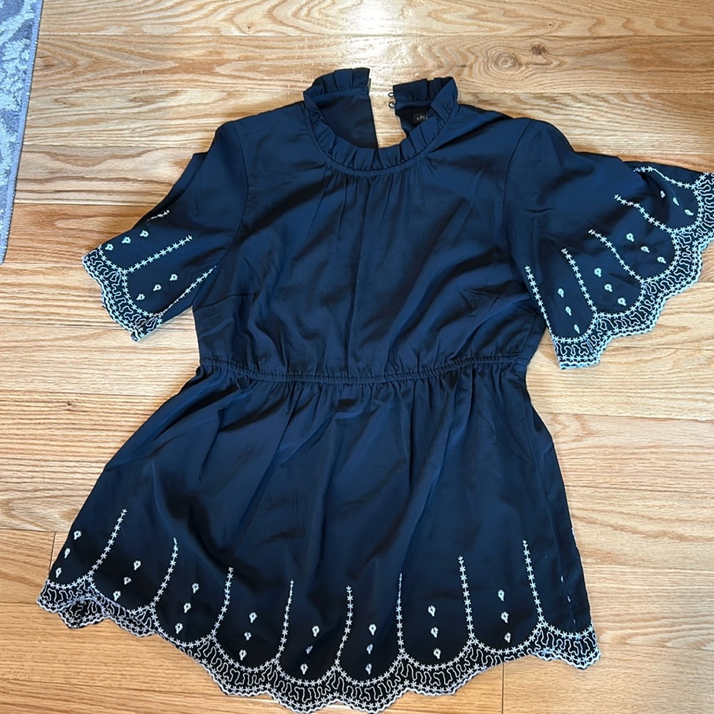 Maternity blouse A Pea in the Pod. Black with beautiful detail. Size SMALL.